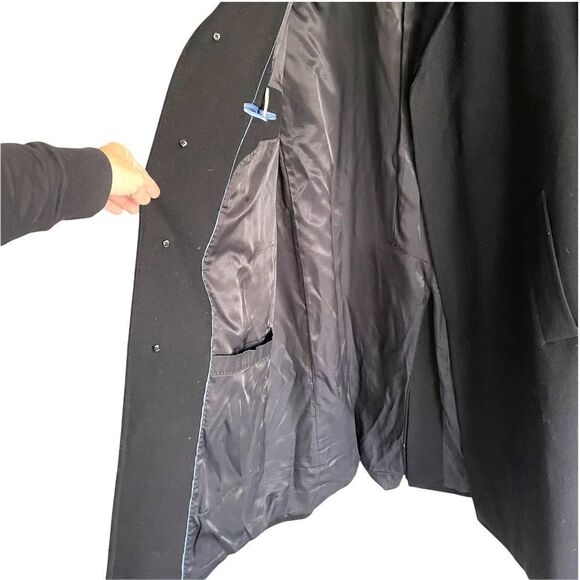 VIA SPIGA Wool Wrap Asymmetrical Winter Coat Black 12 - Picture 5 of 6